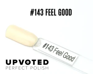 Capsule du vernis semi-permanent NailPerfect Upvoted #143 Feel Good, un beige crème doux et lumineux.