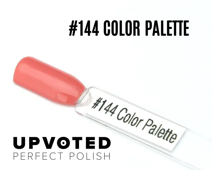 Capsule du vernis semi-permanent Nail Perfect Upvoted #144 Color Palette, un orange pêche lumineux et chaleureux.