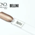 Capsule du vernis semi-permanent professionnel CND™ Shellac Bellini, champagne rosé métallisé à la finition brillante et scintillante.