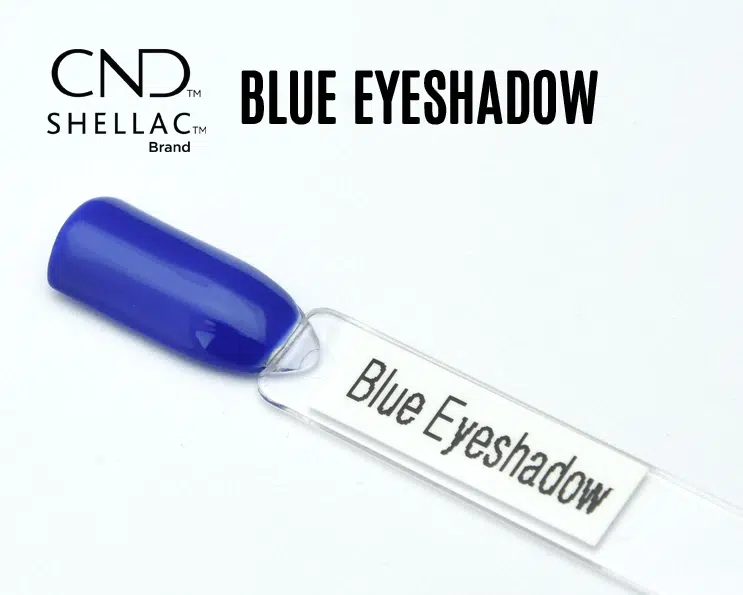 Capsule du vernis semi-permanent professionnel CND™ Shellac Blue Eyeshadow, bleu cobalt intense à la finition brillante effet miroir