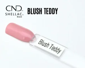 Capsule du vernis CND Shellac Blush Teddy en rose tendre brillant.