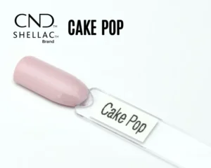 Capsule du vernis semi-permanent professionnel CND™ Shellac Cake Pop, rose dragée pastel, brillant et élégant à la finition laquée effet miroir.