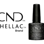 Vernis semi-permanent CND™ Shellac Dark Diamonds (7,3 ml) – noir pailleté d’argent à la brillance miroir. Tenue jusqu’à 3 semaines, dépose douce, formule professionnelle. Disponible à 15,90 € sur RBBE.fr.
