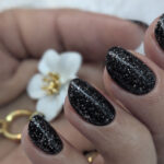 ernis semi-permanent professionnel CND Shellac Dark Diamonds noir pailleté scintillant brillant