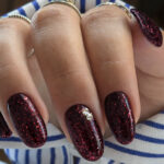 ernis semi-permanent professionnel CND Shellac Garnet Glamour grenat pailleté scintillant brillant