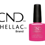 Vernis semi-permanent professionnel CND™ Shellac Hot Pop Pink (7,3 ml) – rose fuchsia vif, brillance miroir, tenue 3 semaines, formule sans TPO. Disponible à 15,90 € sur RBBE.fr.