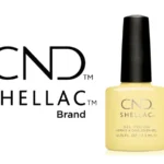 Vernis semi-permanent professionnel CND™ Shellac Jellied (7,3 ml) – jaune pastel lumineux, brillance crème et tenue 3 semaines. Disponible à 15,90 € sur RBBE.fr.