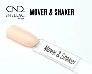 Capsule du vernis semi-permanent professionnel CND™ Shellac Mover & Shaker, beige rosé clair à la finition douce et brillante.