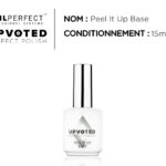 La base coat professionnelle UPVOTED Peel It Up Base (15 ml) permet un retrait facile, sans solvant agressif, idéale pour les ongles sensibles.  