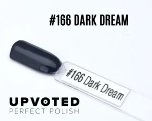Capsule du vernis semi-permanent NailPerfect Upvoted #166 Dark Dream, un bleu nuit profond et brillant.