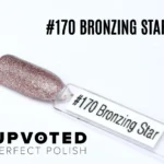 Capsule du vernis semi-permanent NailPerfect Upvoted #170 Bronzing Star, un bronze rosé pailleté et brillant.