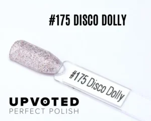 Capsule du vernis semi-permanent NailPerfect Upvoted #175 Disco Dolly, un pailleté transparent multicolore brillant.