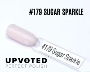 apsule du vernis semi-permanent NailPerfect Upvoted #179 Sugar Sparkle, un rose nude translucide légèrement pailleté.