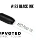 Capsule du vernis semi-permanent NailPerfect Upvoted #183 Black Ink, un noir pur, profond et brillant.