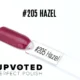 Capsule du vernis semi-permanent NailPerfect Upvoted #205 Hazel, un rose bordeaux chaud et brillant.