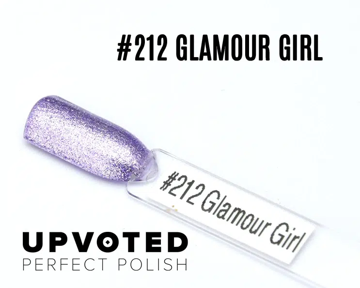Capsule du vernis semi-permanent NailPerfect Upvoted #212 Glamour Girl, un lilas scintillant et glamour.