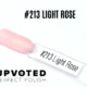 Capsule du vernis semi-permanent NailPerfect Upvoted #213 Light Rose, un rose clair semi-couvrant et naturel.