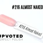 Capsule du vernis semi-permanent NailPerfect Upvoted #216 Almost Naked, un rose nude clair idéal pour le babyboomer.