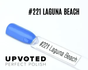 Capsule du vernis semi-permanent NailPerfect Upvoted #221 Laguna Beach, bleu lagon vif et lumineux, finition brillante.