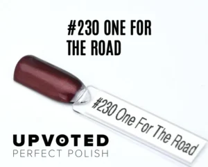 Capsule du vernis semi-permanent NailPerfect Upvoted #230 One For The Road, bordeaux profond aux reflets bronze satinés.
