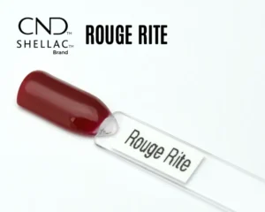 Capsule du vernis semi-permanent professionnel CND™ Shellac Rouge Rite, rouge chaud profond au fini brillant et laqué.