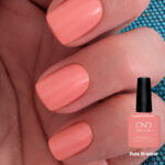 Vernis semi-permanent professionnel CND Shellac Rule Breaker couleur corail pêche, ongles brillants avec flacon officiel