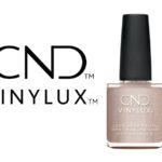 Flacon du vernis CND™ VINYLUX™ Bellini – vernis longue tenue champagne rosé nacré, brillance effet gel sans lampe UV/LED.