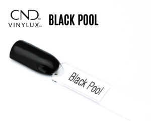 Capsule du vernis CND™ VINYLUX™ Black Pool – noir opaque ultra-brillant, finition miroir élégante.
