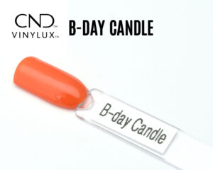 Capsule vernis CND Vinylux B-Day Candle orange corail brillant fini crème