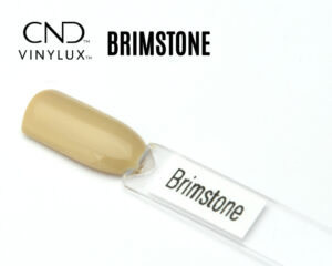 Capsule CND Vinylux Brimstone en beige sable lumineux et élégant
