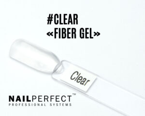 Fiber Gel NailPerfect Clear – gel de construction transparent cristal, sans HEMA, enrichi en fibres de verre. Disponible en pot 14 g (19 €) ou 45 g (39 €).