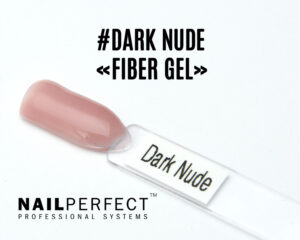 Capsule du Fiber Gel NailPerfect Dark Nude, gel opaque couleur chair foncé naturel et élégant, enrichi en fibres de verre et sans HEMA.