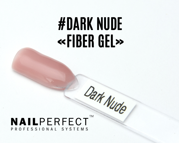 Capsule du Fiber Gel NailPerfect Dark Nude, gel opaque couleur chair foncé naturel et élégant, enrichi en fibres de verre et sans HEMA.