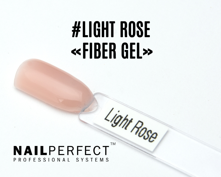Capsule du Fiber Gel NailPerfect Light Rose, gel rose clair naturel et lumineux, enrichi en fibres de verre et sans HEMA, idéal pour Baby Boomer et French manucure.