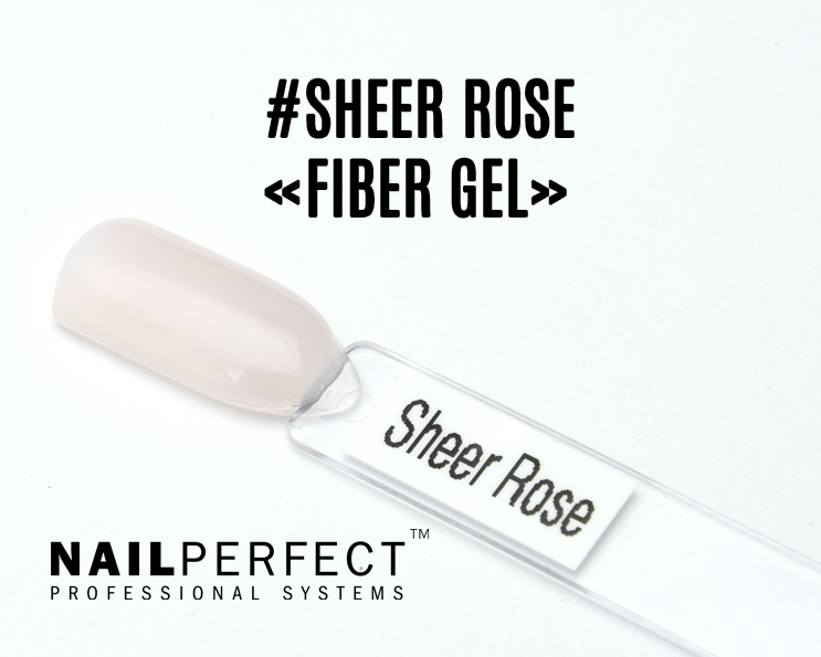 Capsule du Fiber Gel NailPerfect Sheer Rose, gel de construction rose naturel semi-opaque, enrichi en fibres de verre et sans HEMA, idéal pour Baby Boomer et French douce.