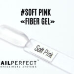 Capsule du Fiber Gel NailPerfect Soft Pink, gel de construction transparent légèrement rosé, enrichi en fibres de verre et sans HEMA, idéal pour French et Baby Boomer légers.