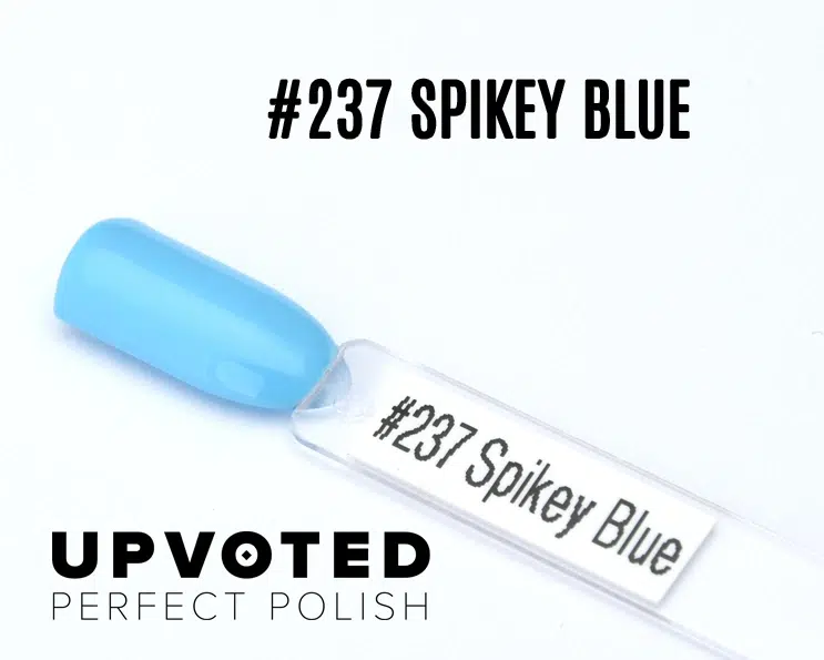 Capsule du vernis semi-permanent NailPerfect Upvoted #237 Spikey Blue, bleu clair électrique et éclatant.