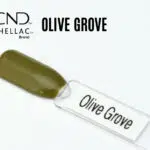 Capsule du vernis semi-permanent CND Shellac Olive Grove, une teinte vert olive profond légèrement kaki