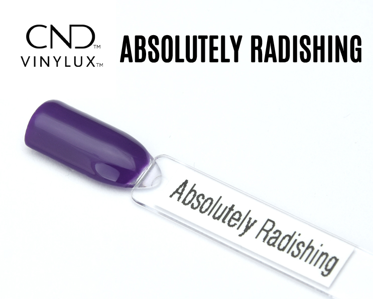 Capsule vernis CND Vinylux Absolutely Radishing violet intense Capsule ongle vernis CND Vinylux Absolutely Radishing violet profond finition crème