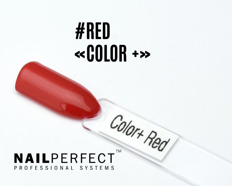 Capsule du Color+ Gel Red NailPerfect – gel décoratif rouge profond, couvrant et auto-nivelant, idéal pour nail art, french colorée et décorations glamour.