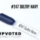 Capsule du vernis semi-permanent NailPerfect Upvoted #247 Sultry Navy, bleu marine profond et sophistiqué.