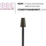 Fraise manucure ongle – Conique coupée Diamantée