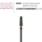 Fraise manucure ongle –  Cône plat Diamantée