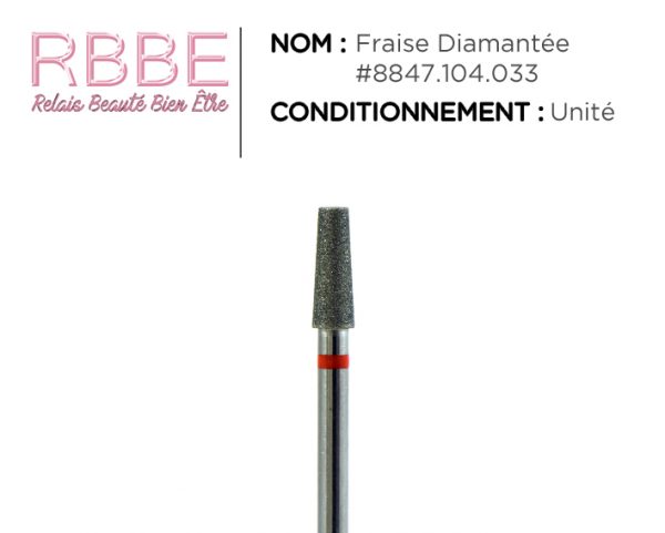 Fraise manucure ongle –  Cône plat Diamantée