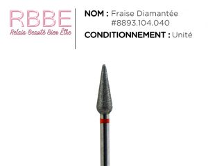 Fraise manucure ongle – Cône fuselé Diamantée