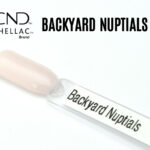 Capsule du vernis semi-permanent professionnel CND™ Shellac Backyard Nuptials, rose poudré très clair translucide au fini crème brillant.