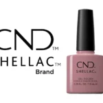 Vernis semi-permanent professionnel CND™ Shellac Petal Party (7,3 ml) – rose beige doux, brillance miroir et tenue 3 semaines. Disponible à 15,90 € sur RBBE.fr.