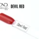 Capsule du vernis semi-permanent professionnel CND™ Shellac Devil Red, rouge vif et chaud, à la finition brillante effet miroir.