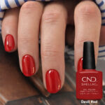 CND Shellac Devil Red vernis semi-permanent rouge intense finition brillante