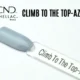 Capsule du vernis semi-permanent professionnel CND™ Shellac Climb To The Top-AZ, bleu gris clair au fini laqué et lumineux.